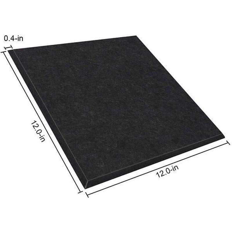 Acoustic Foam Panels Premium Black with dimensions.