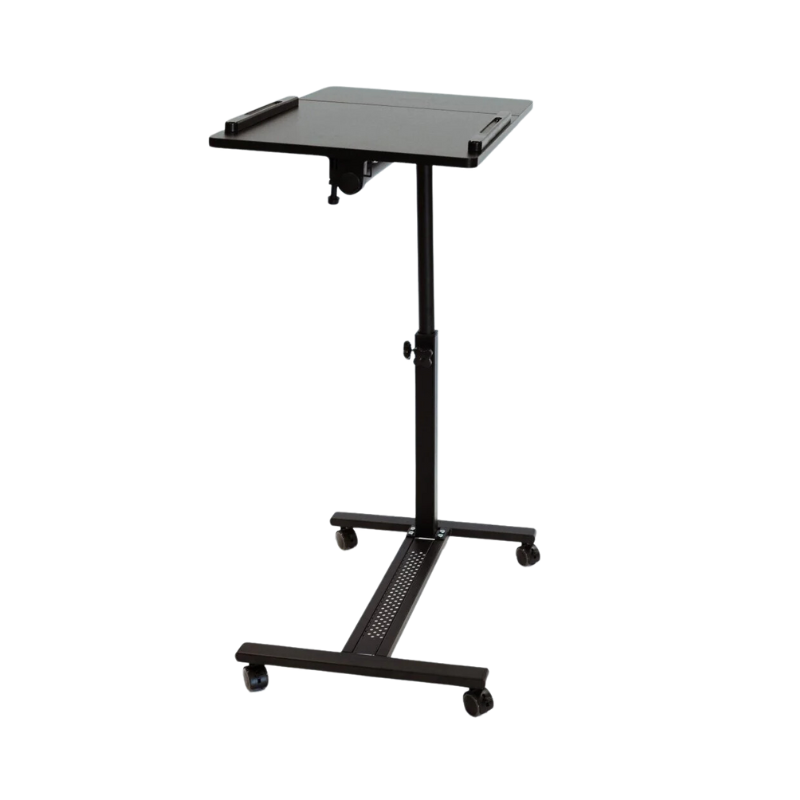 Adjustable Height Mobile Laptop Stand left side view.