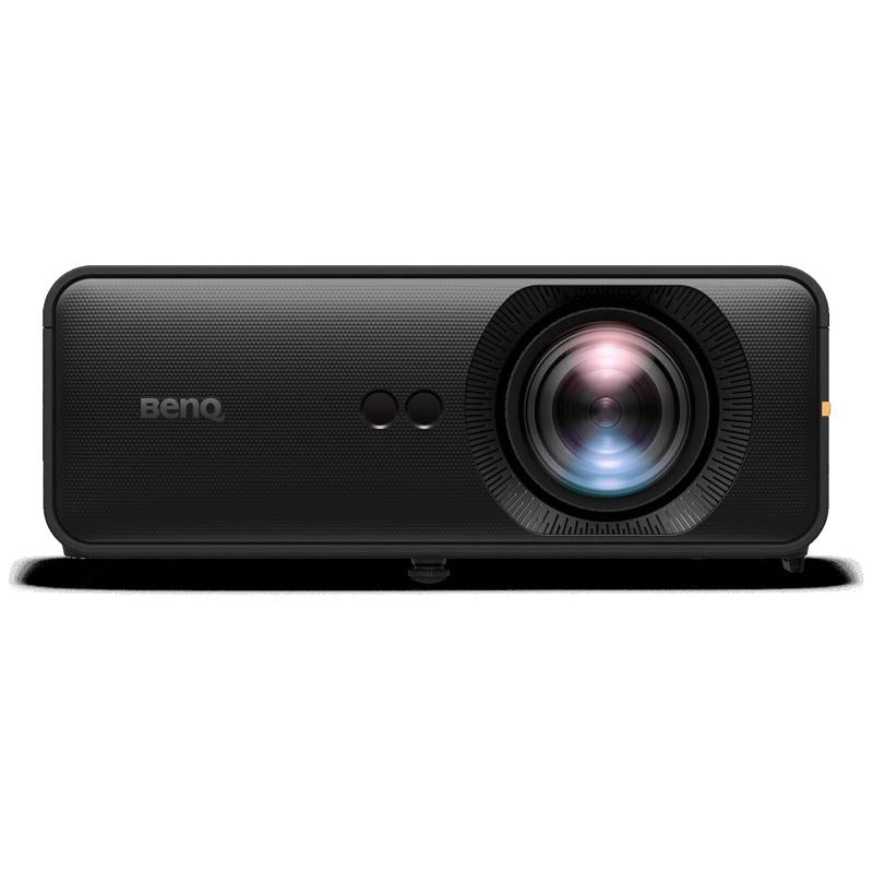 BenQ AH500ST 4000 Lumen Short Throw 1080P Laser Golf Simulator Projector front view of projector showing lens and logo.