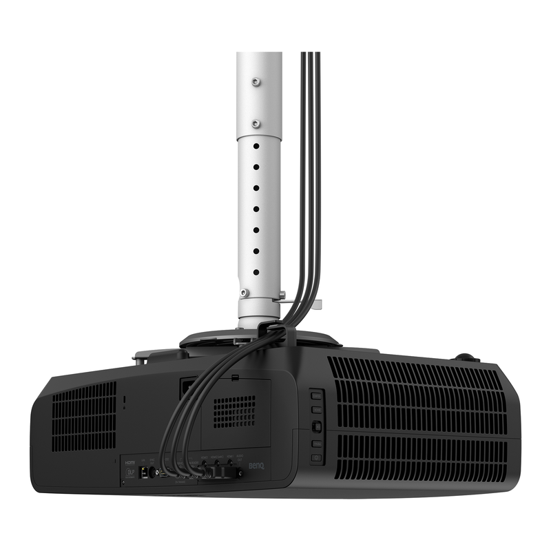 BenQ AK900ST ceiling mounted with cables connected.