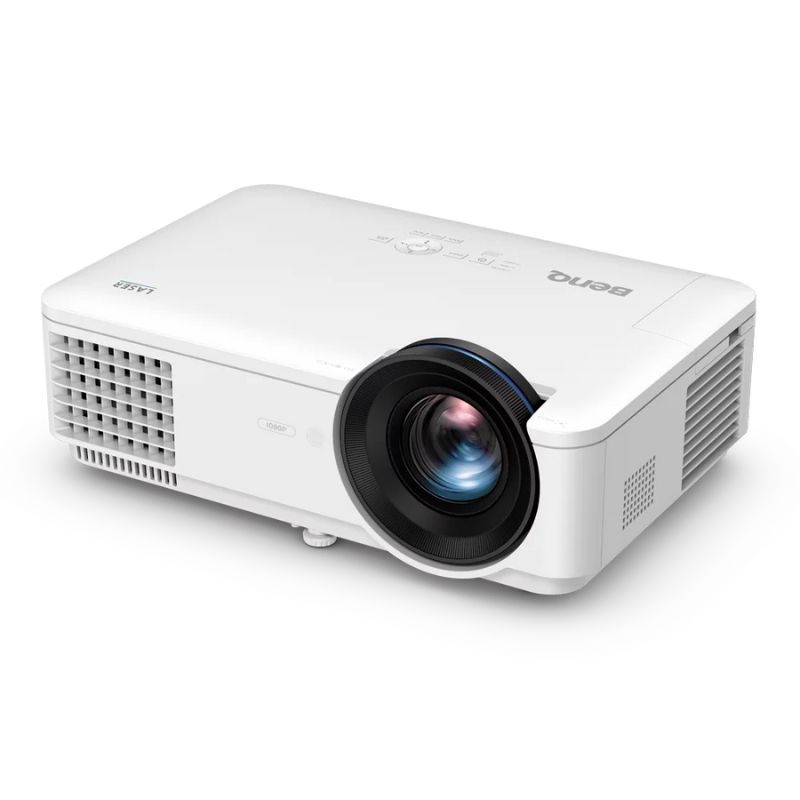  BenQ LH820ST 3600 Lumens HDR Short Throw Laser Golf Simulator Projector right angle view.