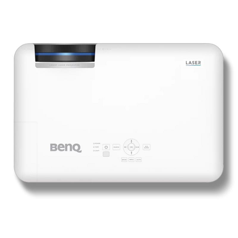 BenQ LH820ST 3600 Lumens HDR Short Throw Laser Golf Simulator Projector top angle view.