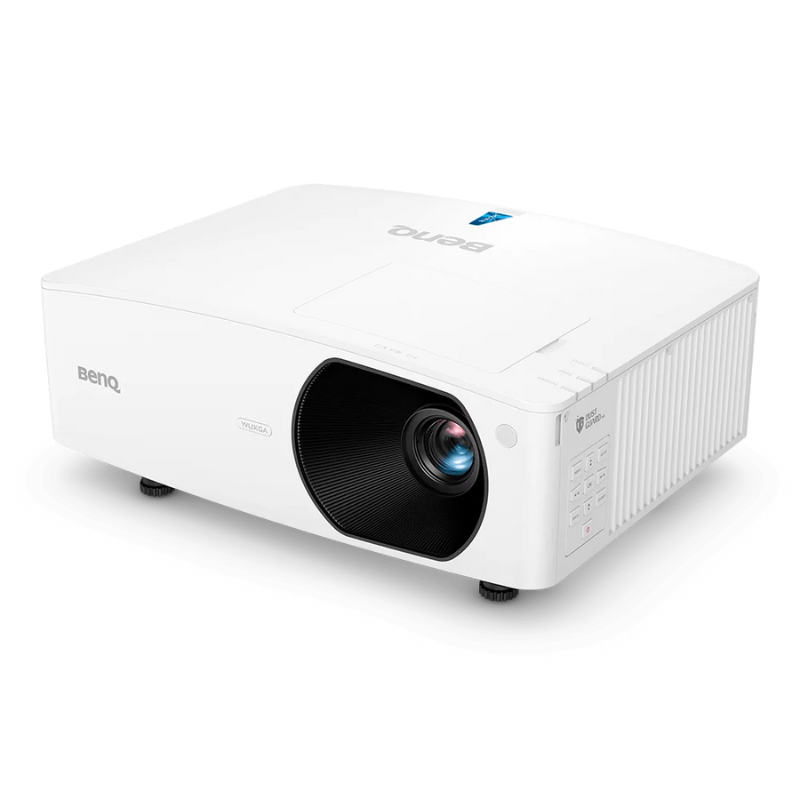 BenQ LU710 4000-Lumen WUXGA Laser Normal Throw Golf Simulator Projector right angle view.