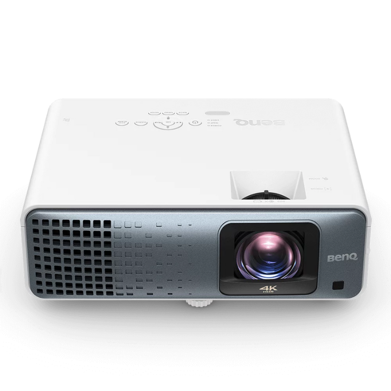 BenQ TK710STi 4K 3200lm Laser Short Throw Casual Gaming Projector front, top view.