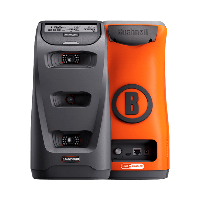 Bushnell Golf Launch Pro Circle B Edition Launch Monitor front and back.