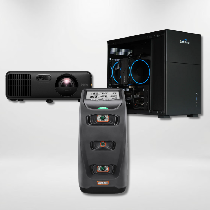 Bushnell Golf Launch Pro Launch Monitor Projector Golf Simulator Computer Package.