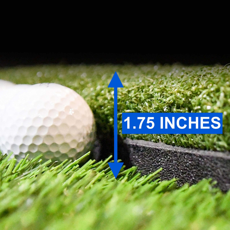 Carl&#39;s Place HotShot Golf Hitting Mat height and 1.75 inch measurement.