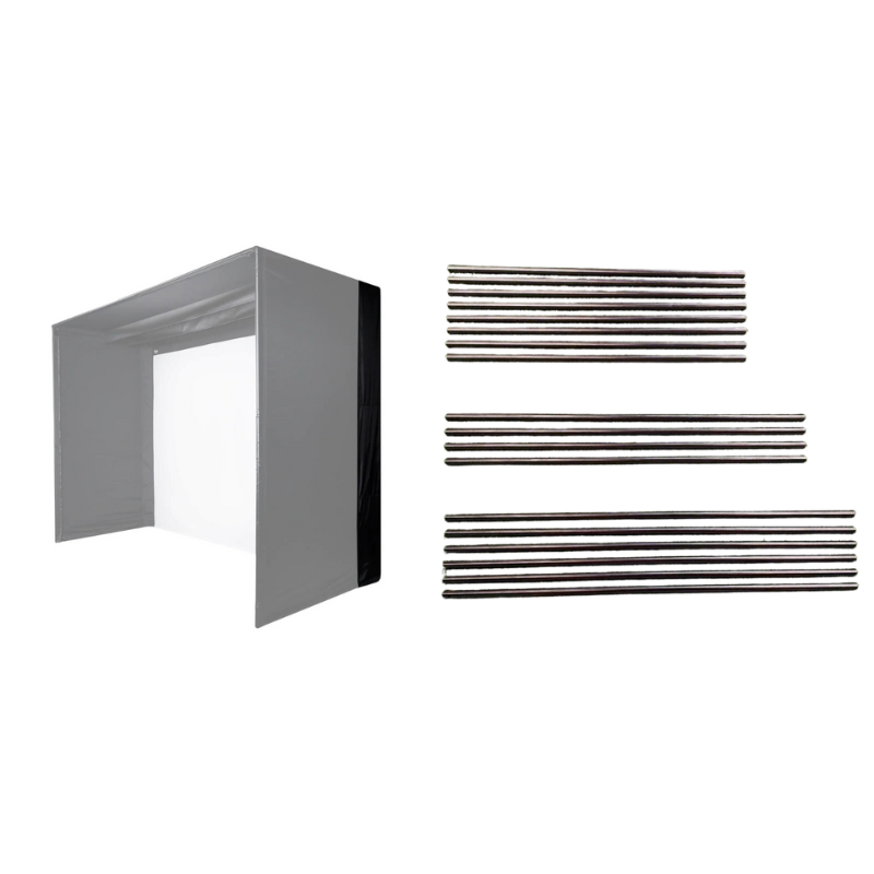 Carl's Place Back Cover Pipe Kit and Back Cover highlighted on a DIY Golf Simulator Enclosure.