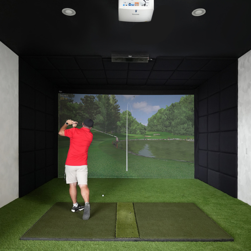 Carl&#39;s Place Built-In Golf Room Kit with golfer.