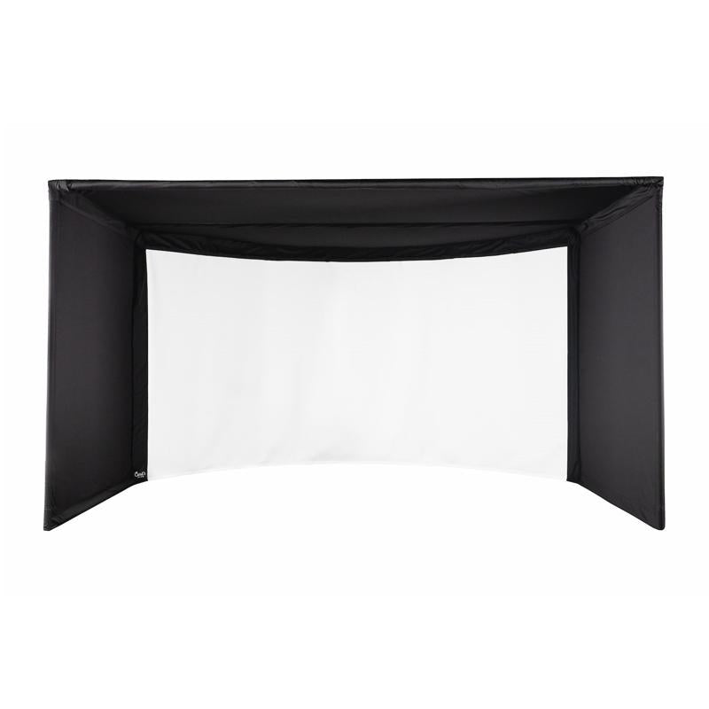 Carls Place Curved Golf Simulator Enclosure Kit front view.