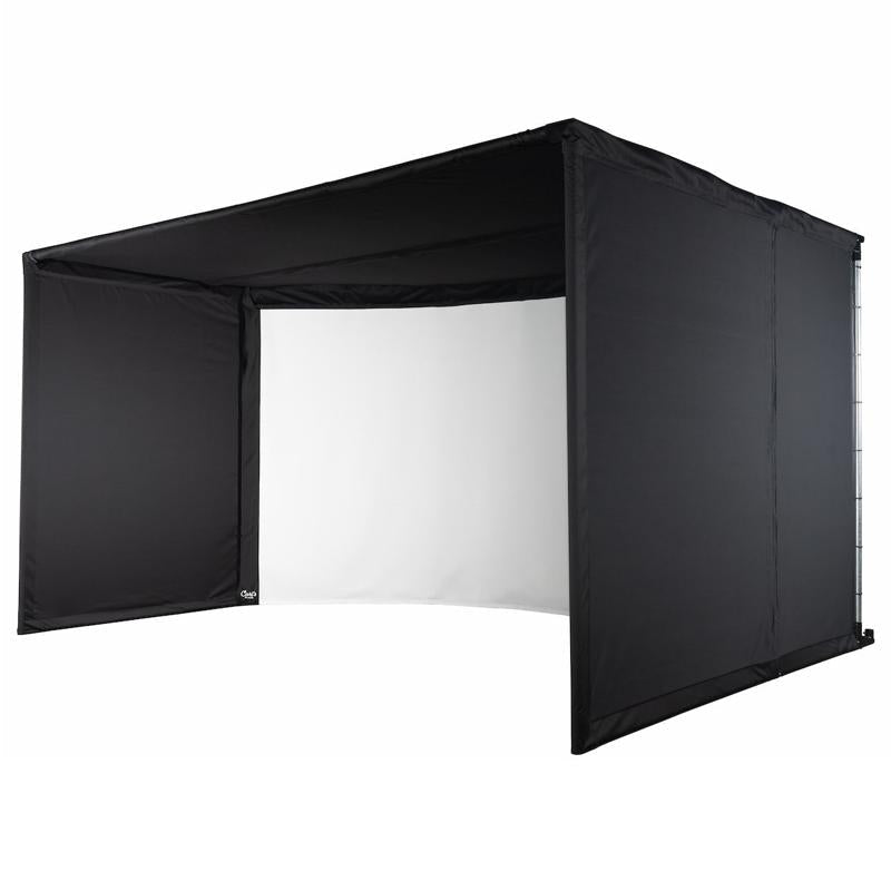 Carls Place Curved Golf Simulator Enclosure Kit side view.