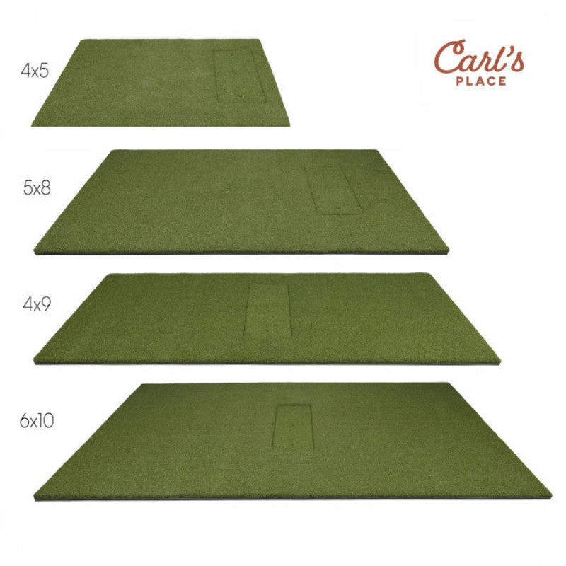 Carl's Place HotShot Golf Hitting Mat size comparisons.