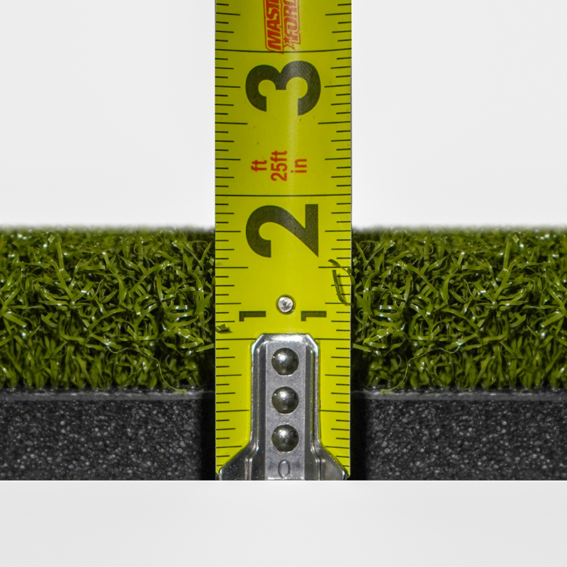 Carls Place HotShot Golf Mat System measurement from side view.