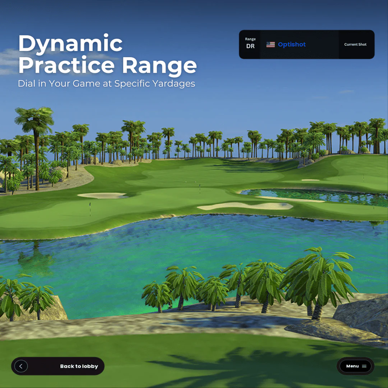 Carl&#39;s Place Nova Series Golf In A Box 1 Simulator dynamic range features.