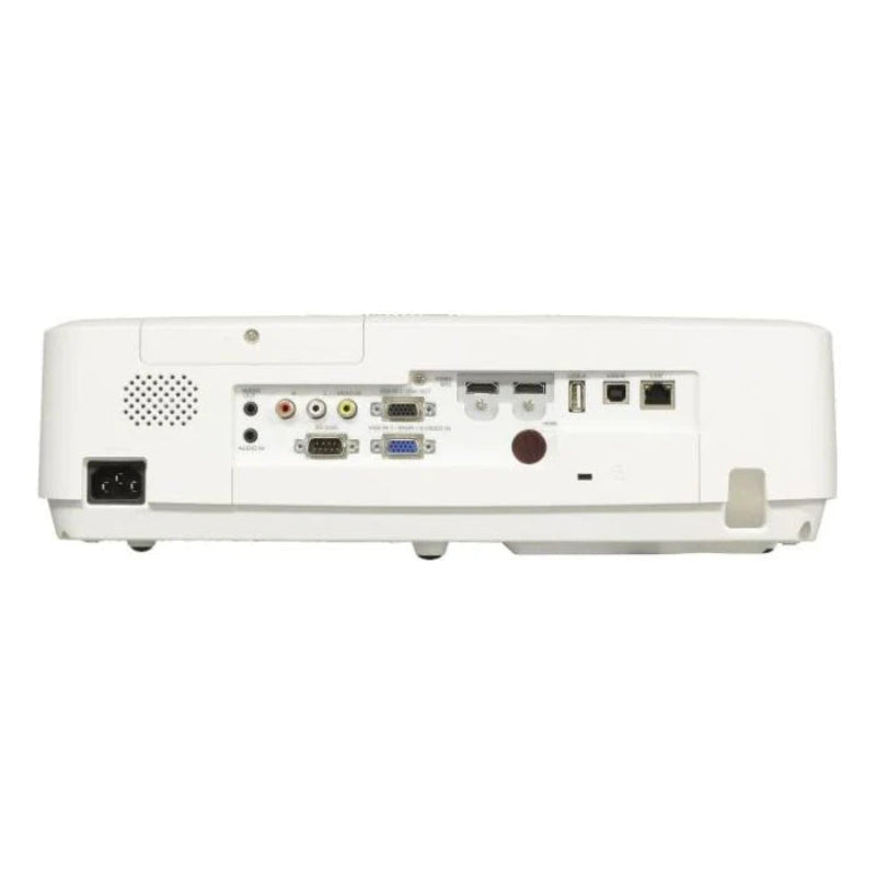 EIKI EK-309W 6000-Lumens WXGA Short Throw Golf Simulator Projector rear angle view.