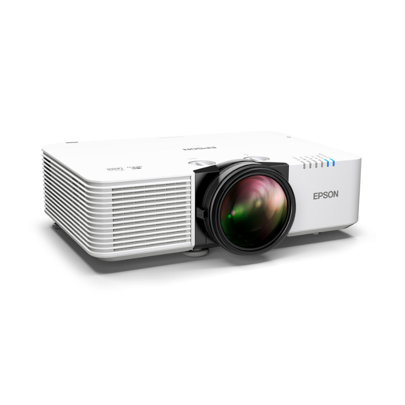 Epson L690SE PowerLite 6000 Lumen WUXGA Short Throw 3LCD Laser Projector with 4k Enhancement right angled view.