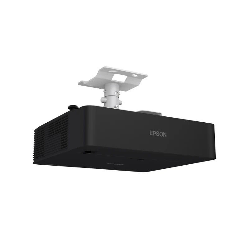 Epson L695SU PowerLite 6200-Lumen WUXGA Short Throw 3LCD Laser Projector angled rear left ceiling mount.