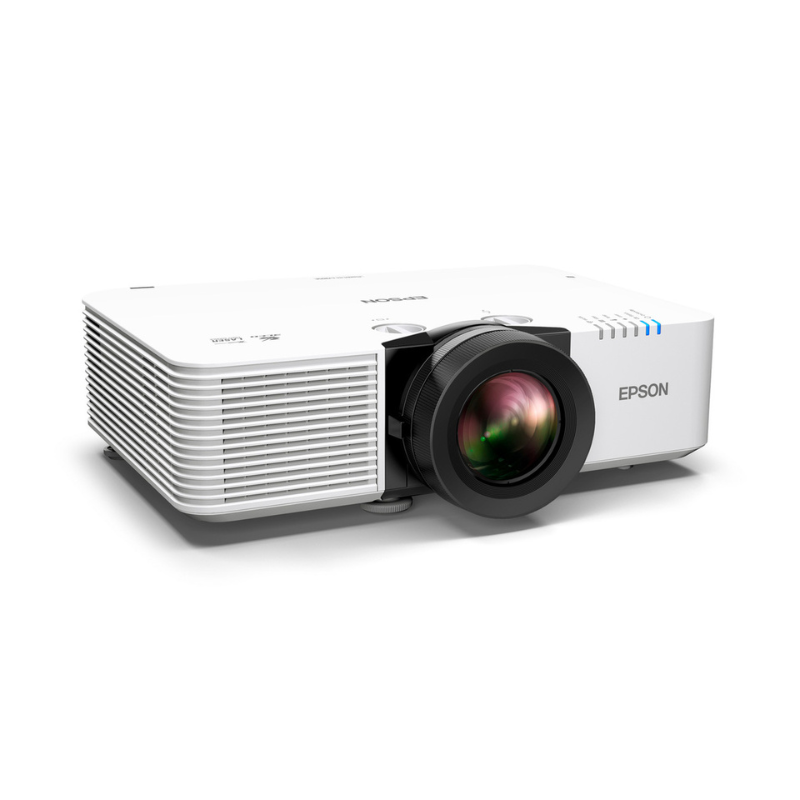 Epson L790SE PowerLite 7000-Lumen WUXGA Short Throw 3LCD Laser Projector with 4K Enhancement right angled view.