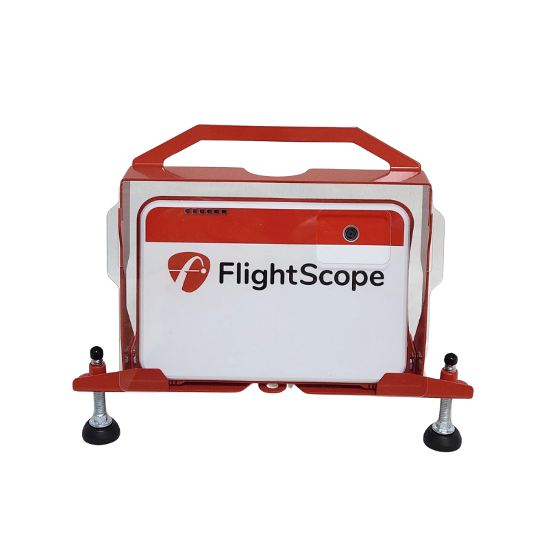 FlightScope Mevo+ Dock front view with launch monitor.