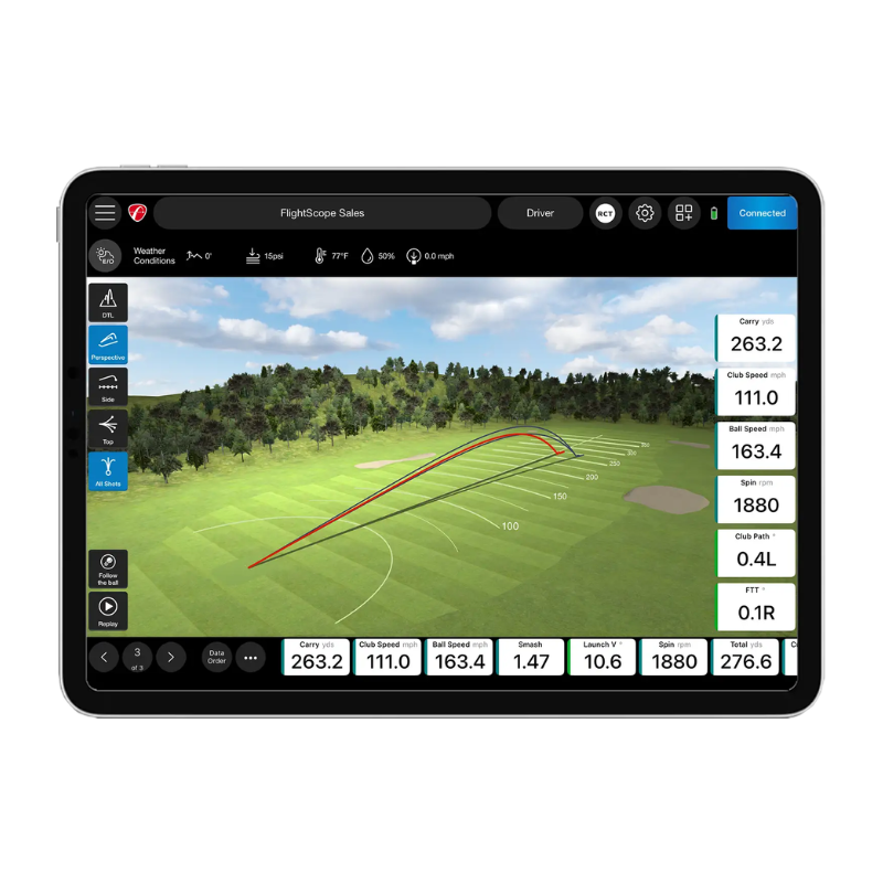 FlightScope Pro Package tablet view.