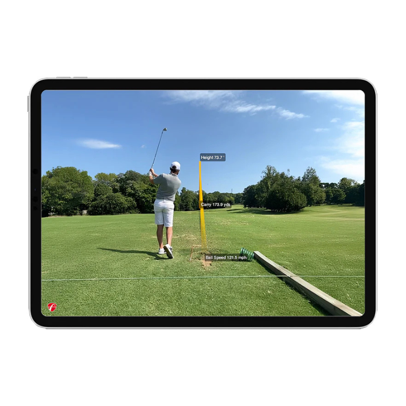 FlightScope XC3 Launch Monitor and Golf Simulator man swinging.