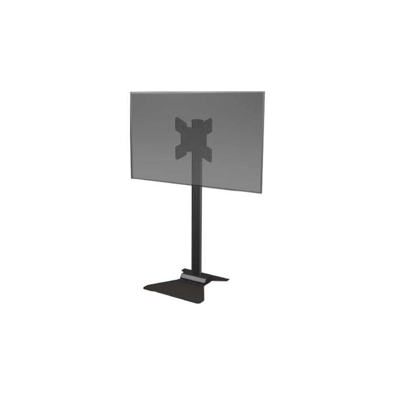 Floor Stand For Screens from 32" to 55" angled view with a grey square mount and black floor stand.