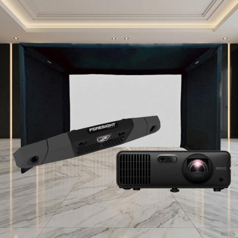 Foresight Sports Falcon Launch Monitor SIGPRO Commercial Golf Simulator Enclosure Projector Package