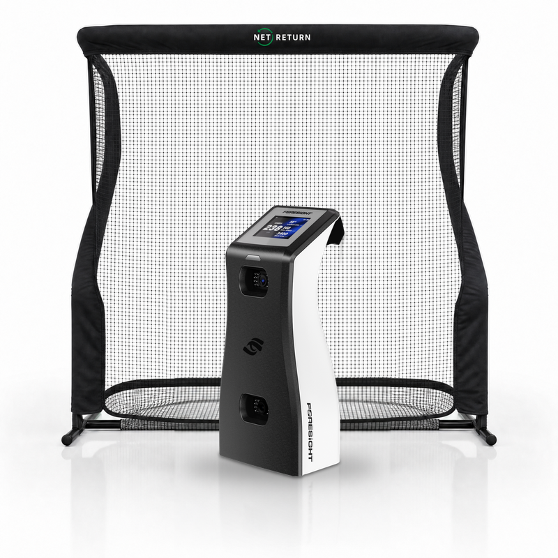 Foresight Sports GC2 Launch Monitor Net Return golf simulator package with The Net Return Pro Series V2 golf net.