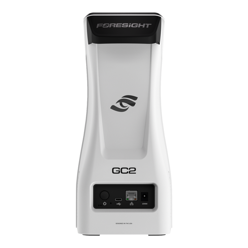 Foresight Sports GC2 Launch Monitor rear view with ports.