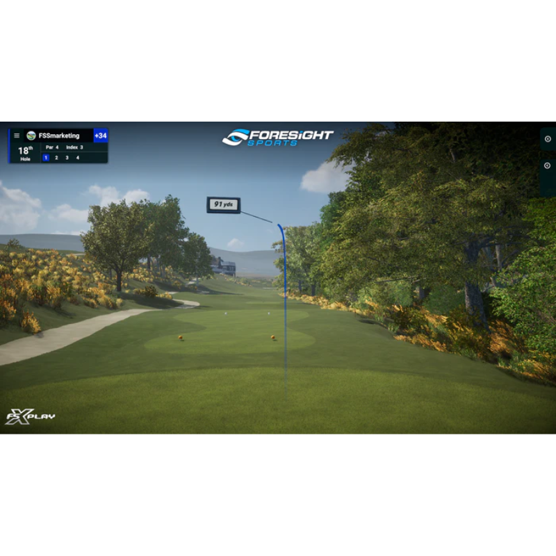 Foresight Sports GC3 Launch Monitor FSX Play Software Hole 18 user interface.