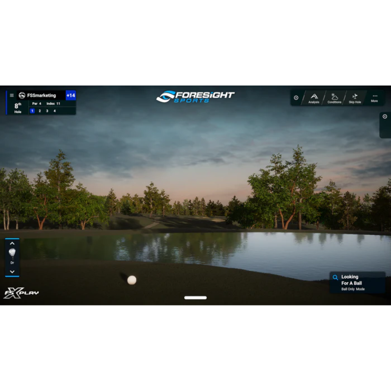 Foresight Sports GC3 Launch Monitor FSX Play Hole 8 user interface.