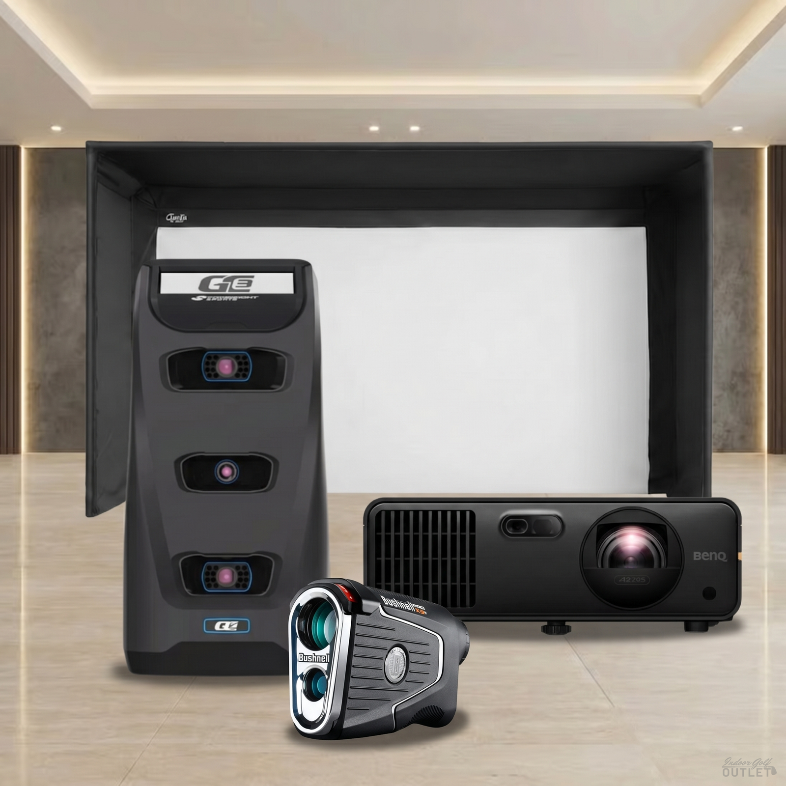 Foresight Sports GC3 Launch Monitor Carl's Place Pro Golf Simulator Enclosure Projector Package