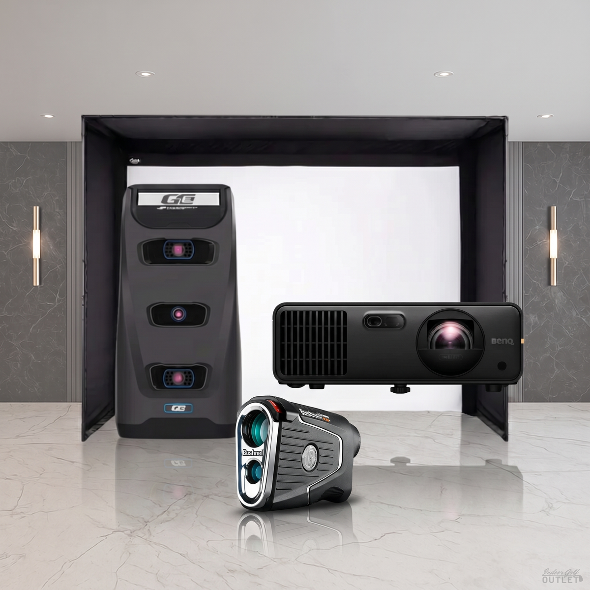 Foresight Sports GC3 Launch Monitor DIY Golf Simulator Enclosure Projector Package