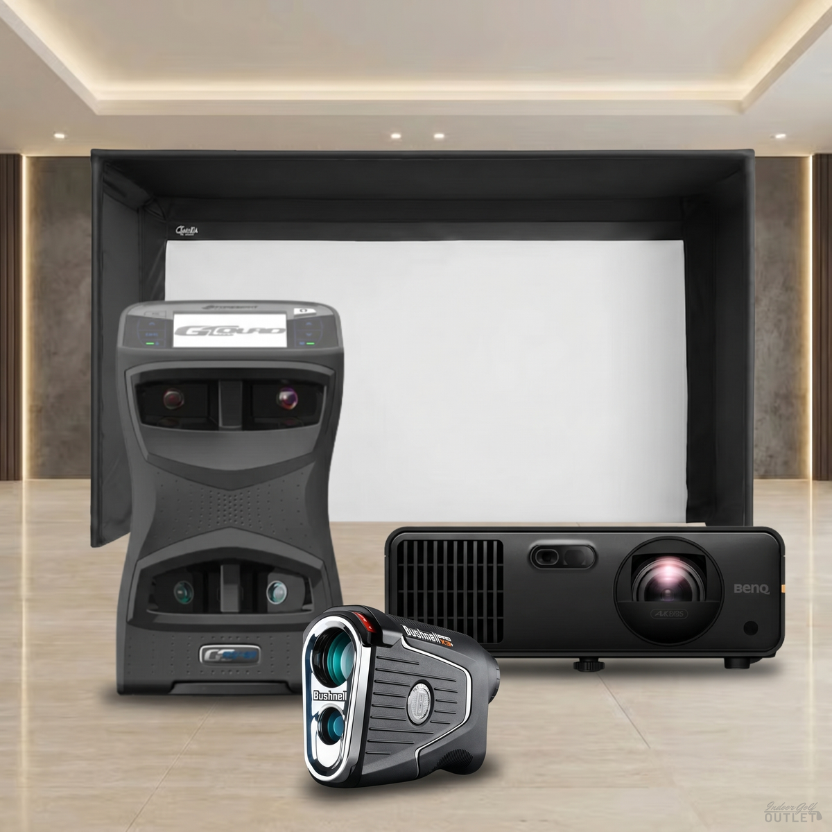 Foresight Sports GCQuad Launch Monitor Carl's Place Pro Golf Simulator Enclosure Projector Package