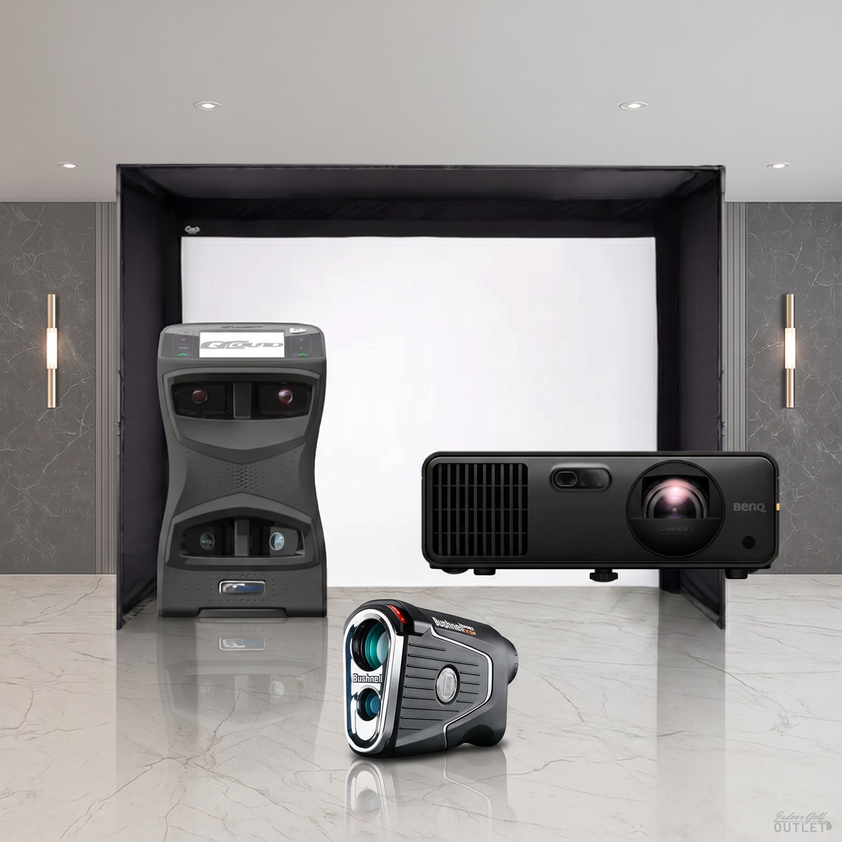 Foresight Sports GCQuad Launch Monitor DIY Golf Simulator Enclosure Projector Package