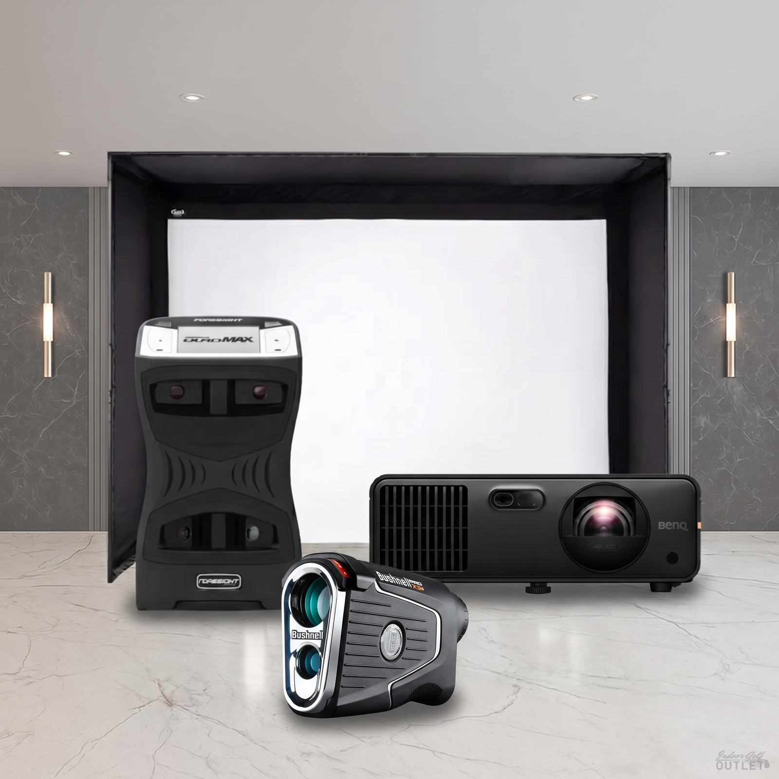 Foresight Sports QuadMAX Launch Monitor DIY Golf Simulator Enclosure Projector Package