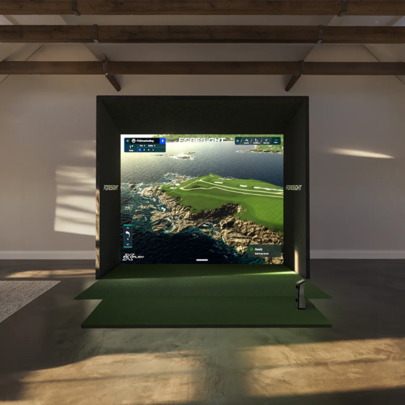 Foresight Sports SIM IN A BOX Custom Golf Simulator GCQuad 11 feet wide.