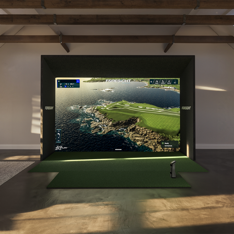 Foresight Sports SIM IN A BOX Custom Golf Simulator GCQuad 13 feet wide.