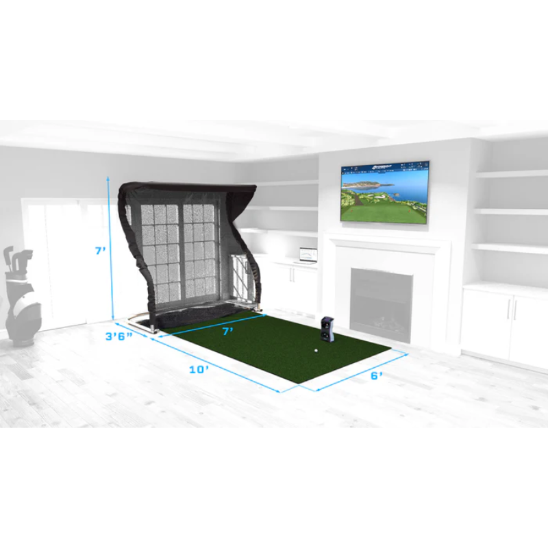 Foresight Sports SIM IN A BOX Par Package with dimensions.