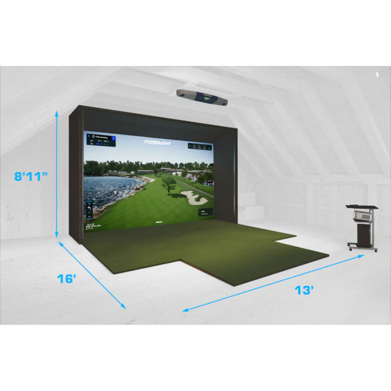 Foresight Sports SIM IN A BOX® Ace Golf Simulator Package dimensions.