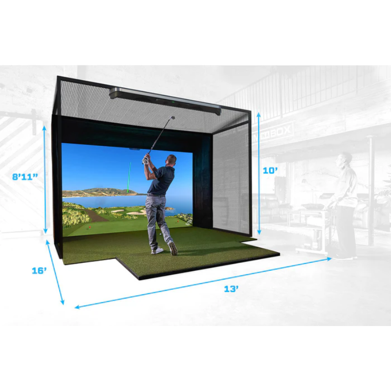 Foresight Sports SIM IN A BOX Albatross Package with dimensions.