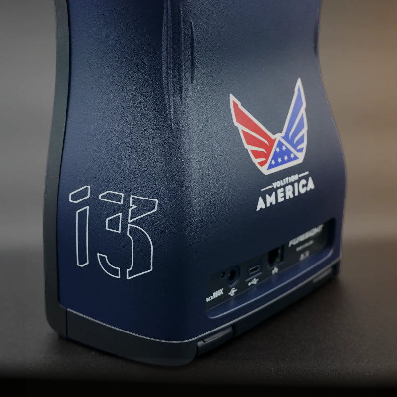 Foresight Sports Volition America QuadMAX Launch Monitor angled right view.