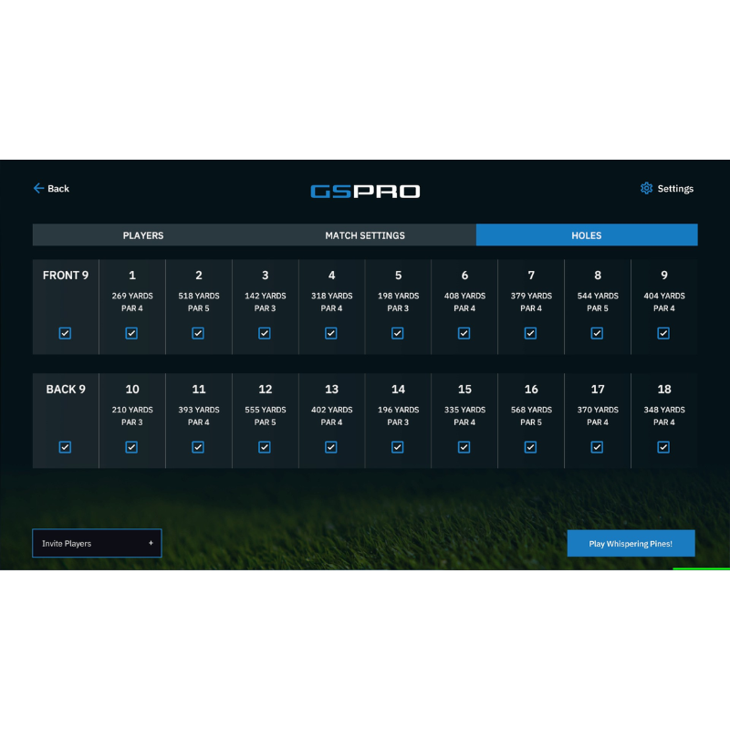 GSPro Software hole view.