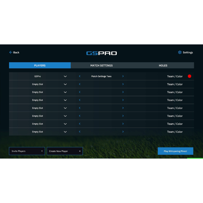 GSPro Software player view.