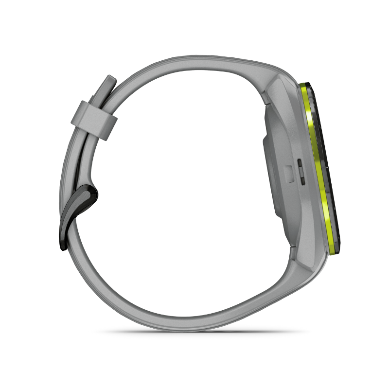 Garmin Approach S70 - 42 mm Gray Silicone Band left side view.