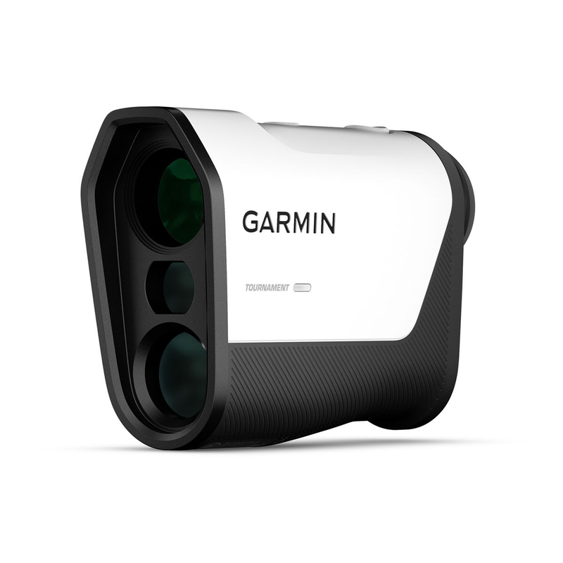Garmin Approach Z10 Golf Laser Rangefinder front left angled view.