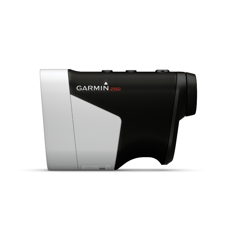 Garmin Approach Z82 Golf Laser Rangefinder with GPS left side view.