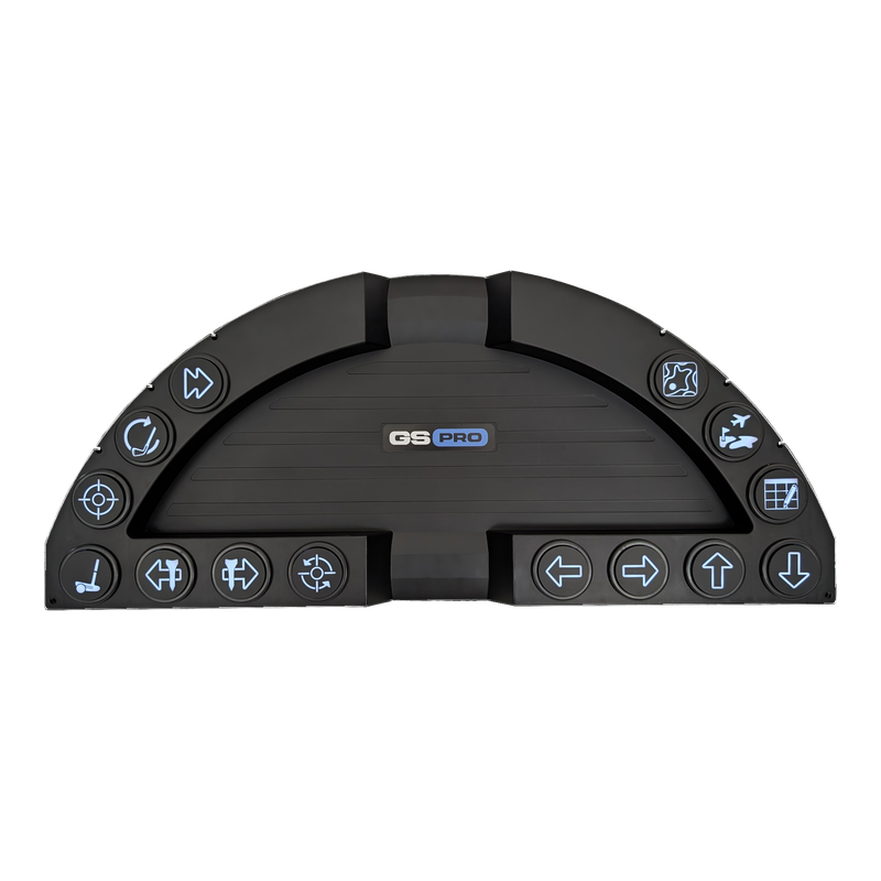 Golf Sim Controller GSPro Controller top view with illuminated buttons.