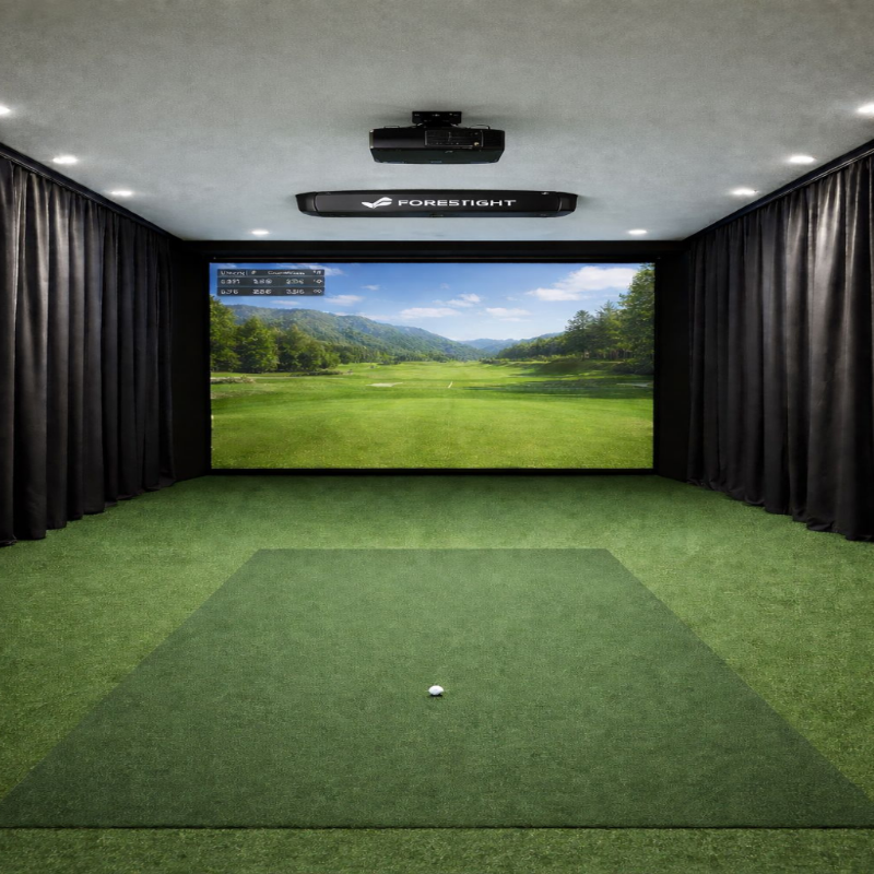 Golf Simulator Design Plans and Consultation completed simulator room.