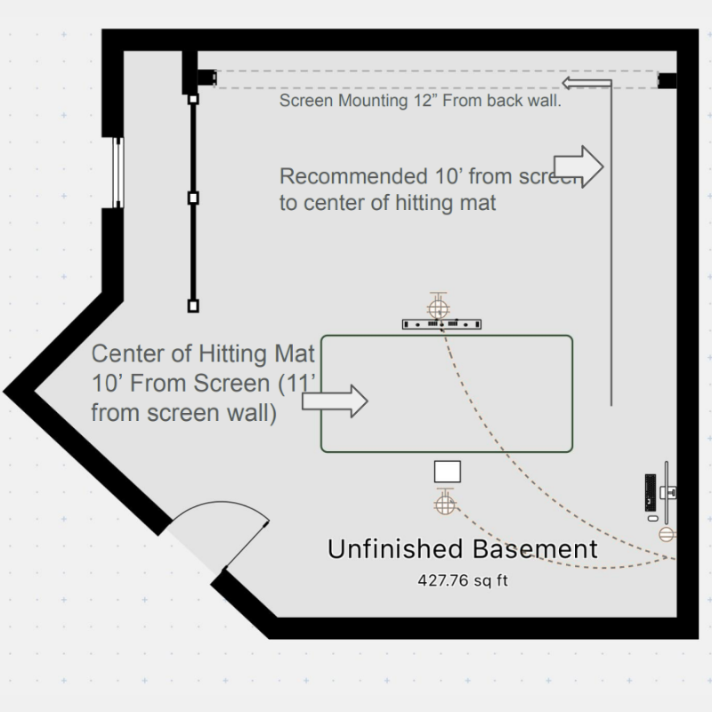Golf Simulator Design Plans and Consultation finished design plan.